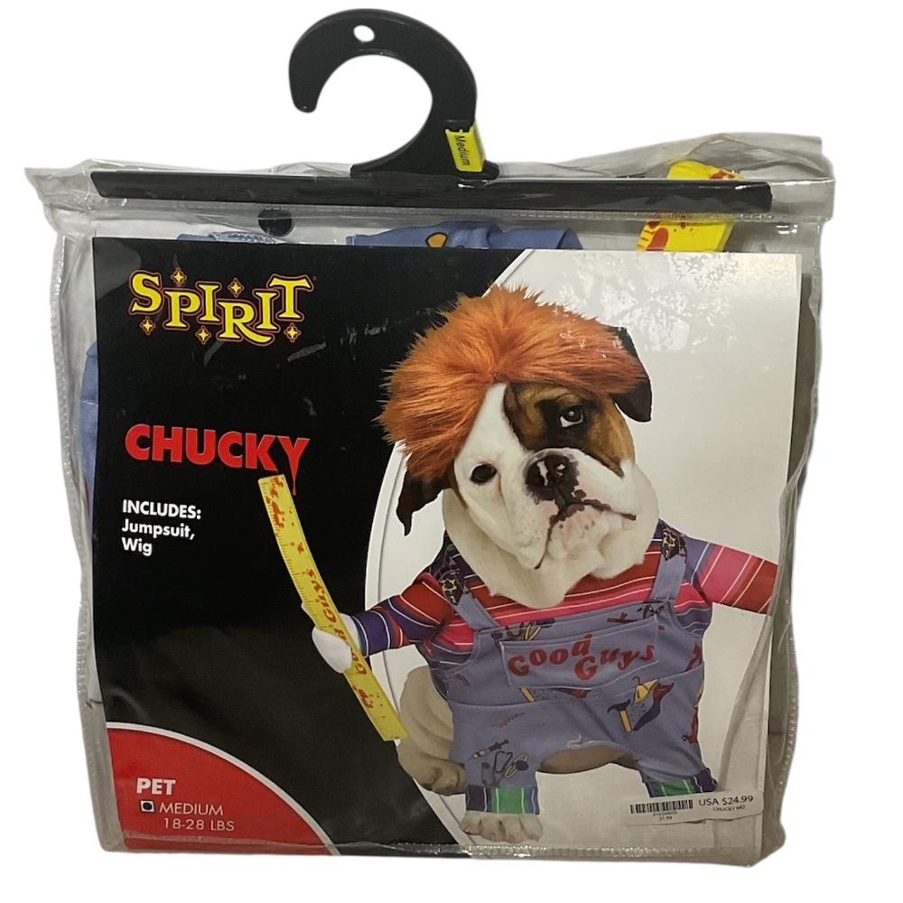 Chucky Dog Costume Size Medium No Wig